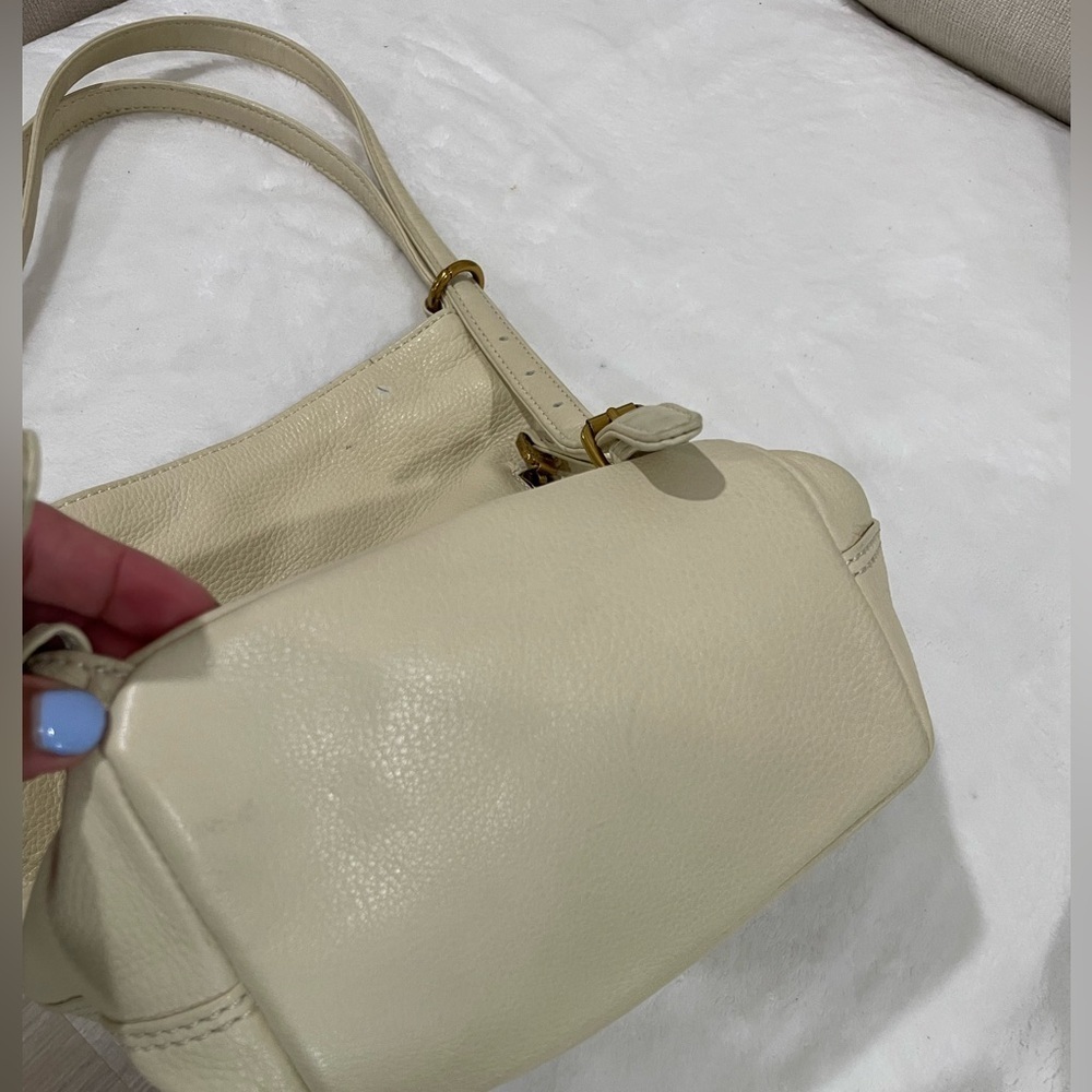HOBO Cream Leather Hobo Backpack with Tassel - Picture 11 of 12